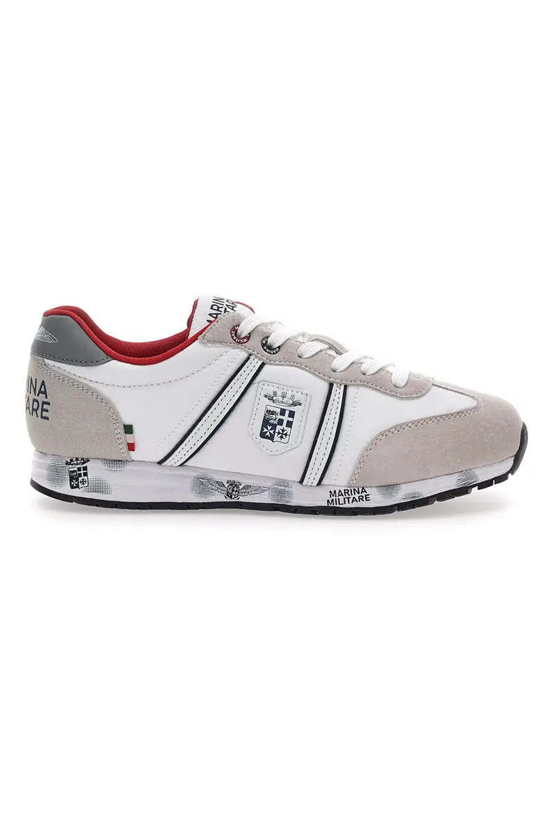 Sneakers Grigie e Bianche Con Lacci Marina Militare MM255