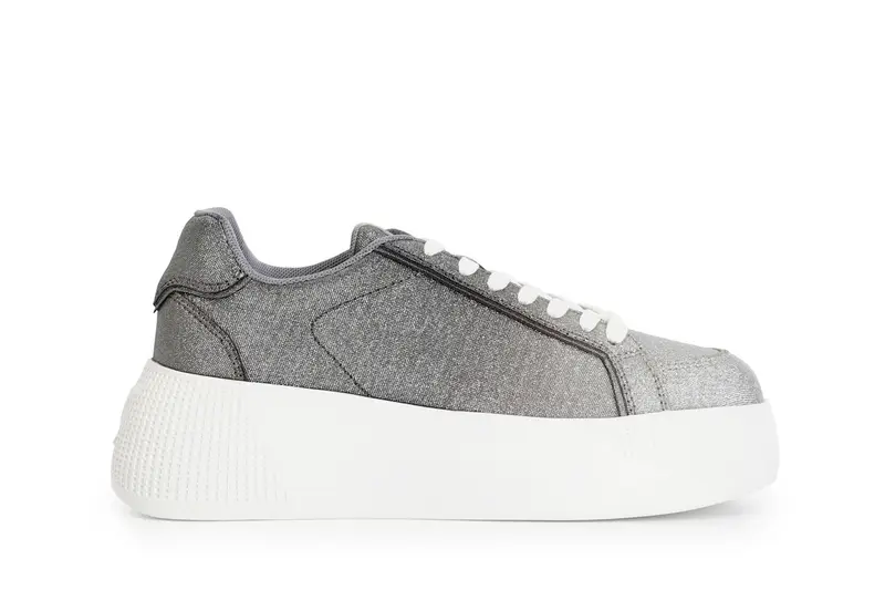 sneakers in glitter sfumato argento 38