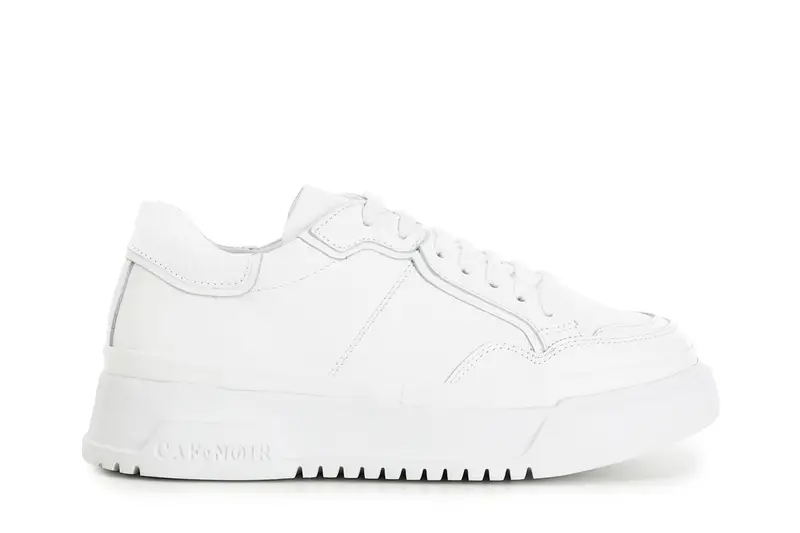 sneakers in pelle colorblock con suola a cassetta decorata bianco 40