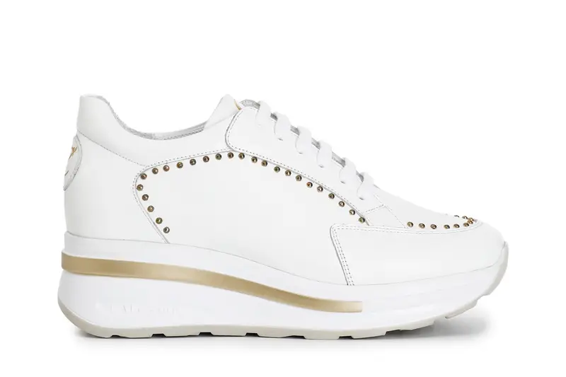 sneakers in pelle con borchie bianco 36