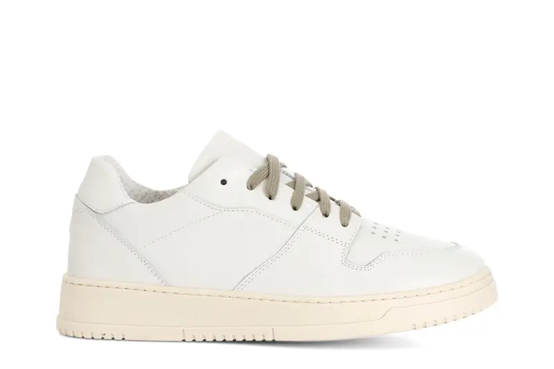sneakers in pelle e pelle scamosciata bianco