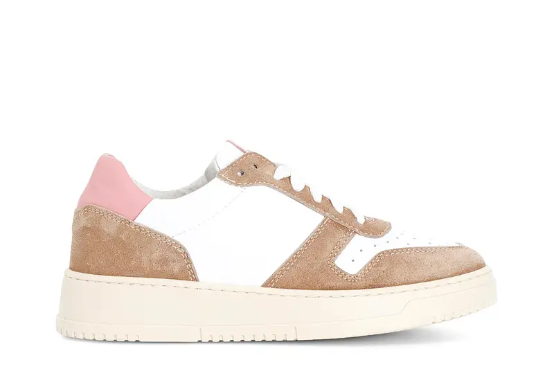 sneakers in pelle e pelle scamosciata multicolor