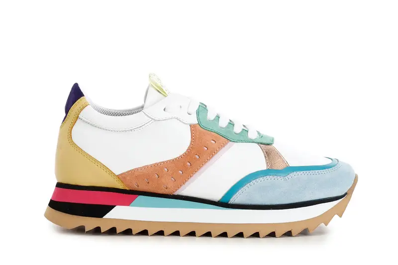 sneakers in pelle multicolore con suola running multicolor 36