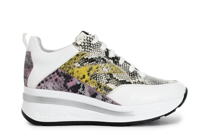 sneakers in pelle patchwork multi bianco 36