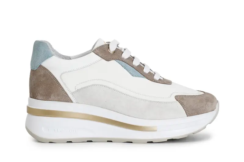 sneakers in pelle scamosciata e tessuto multi sabbia 36