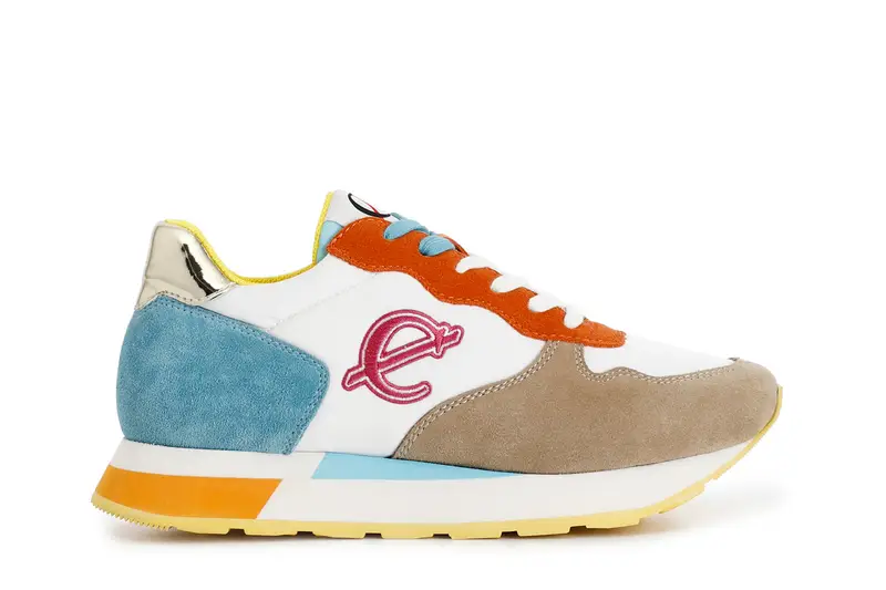 sneakers in pelle scamosciata e tessuto multi sabbia 37