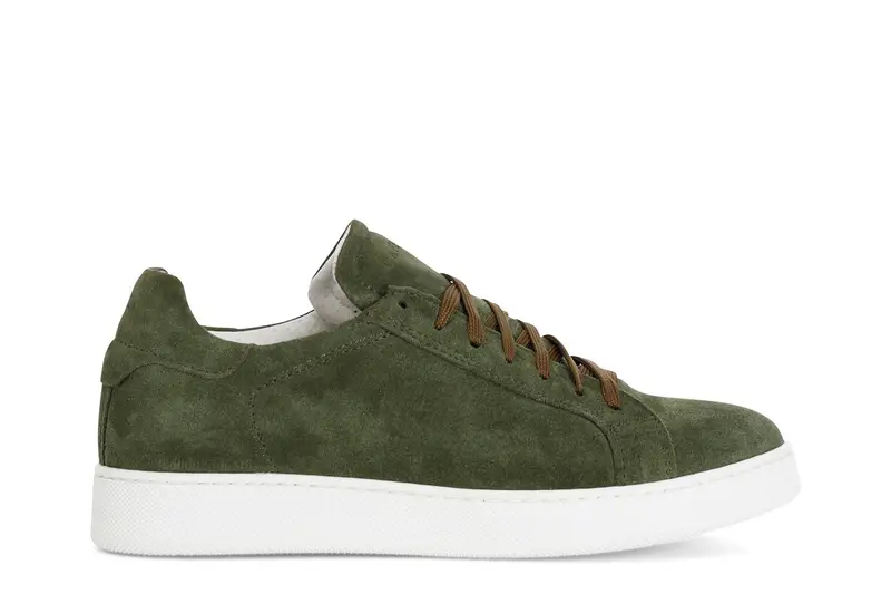 sneakers in pelle scamosciata verde