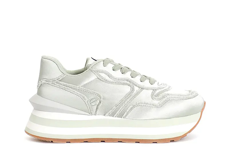 sneakers in tessuto sfrangiata salvia