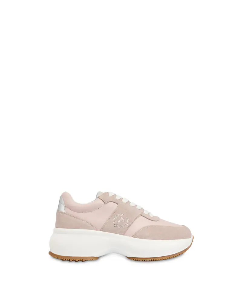Sneakers in vitello e crosta Emily DESERT/DESERT/ARGENTO, 37, Pollini