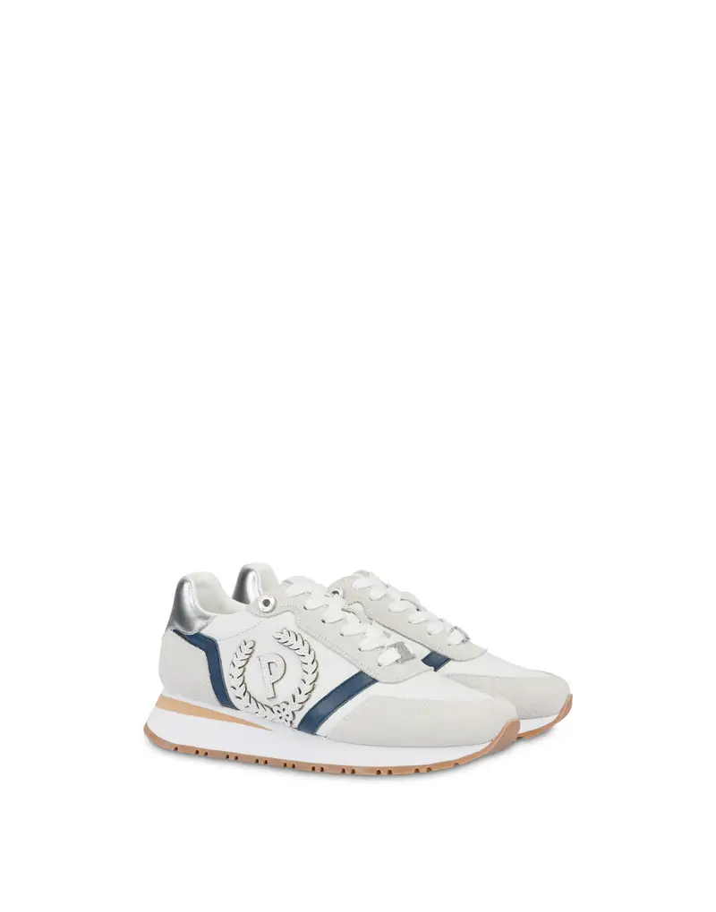 Sneakers in vitello e crosta Speedy CLOUD/CLOUD/NAVY/ARGENTO, 41, Pollini miniatura 2