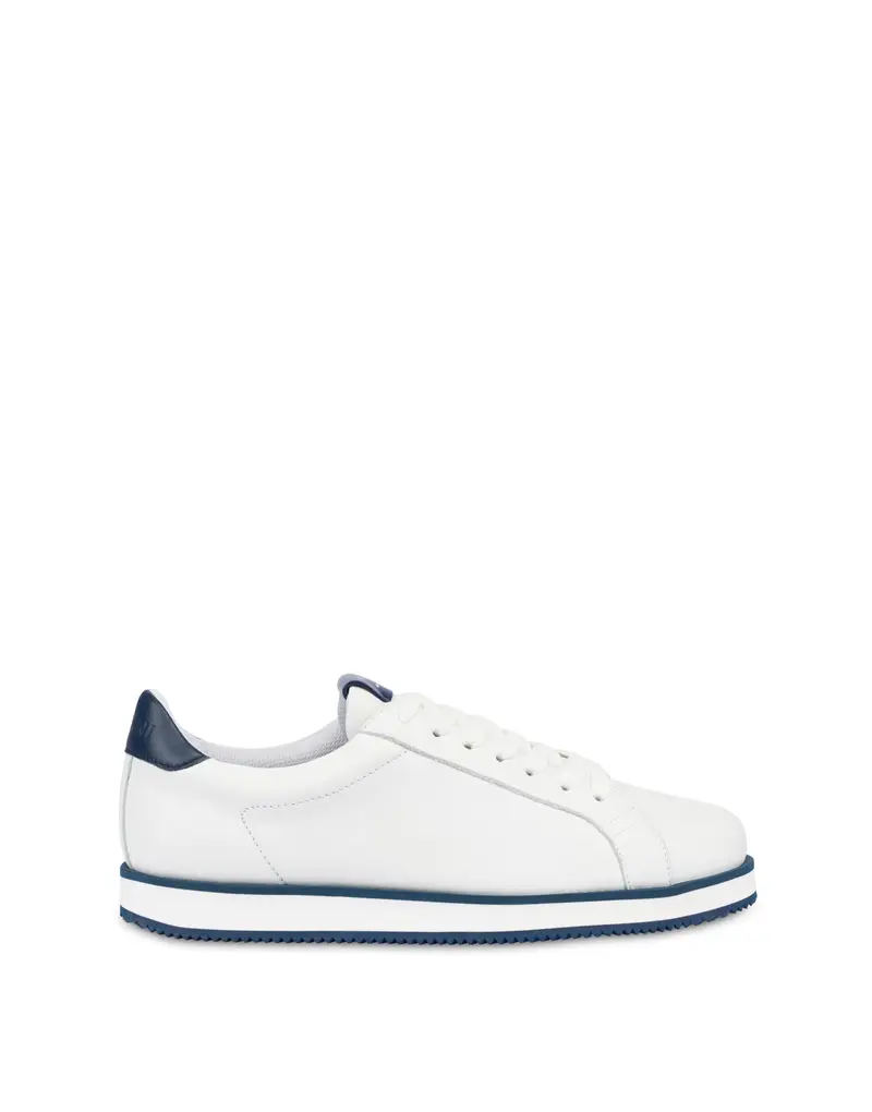 Sneakers in vitello Monterey BIANCO/BLU, 43, Pollini