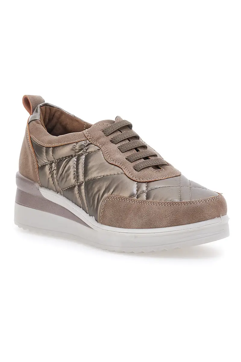 Sneakers Khaki Con Lacci e Suola Platform Mio Tempo 12412 miniatura 2