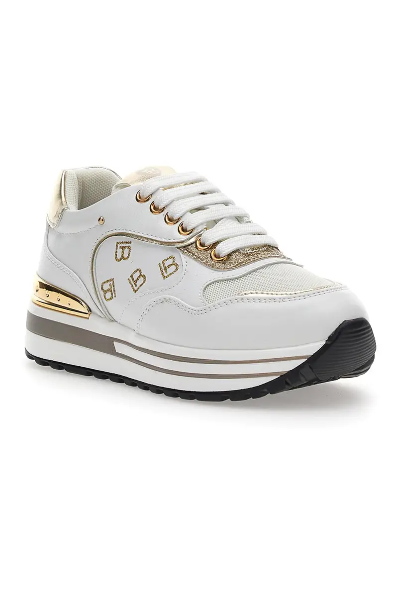 Sneakers Laura Biagiotti 8370 Bianche Oro miniatura 2