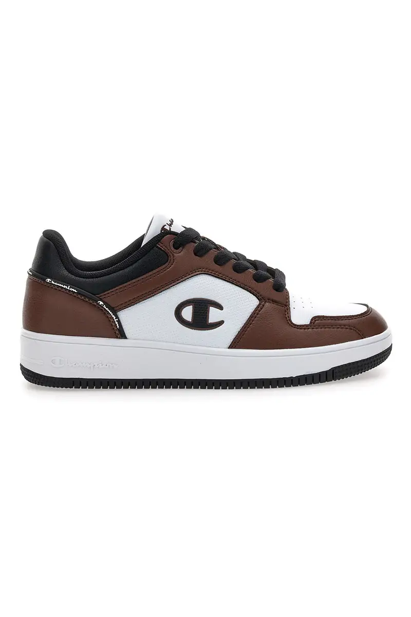 Sneakers marroni e bianche con dettagli black Champion RD18 2.0 Low