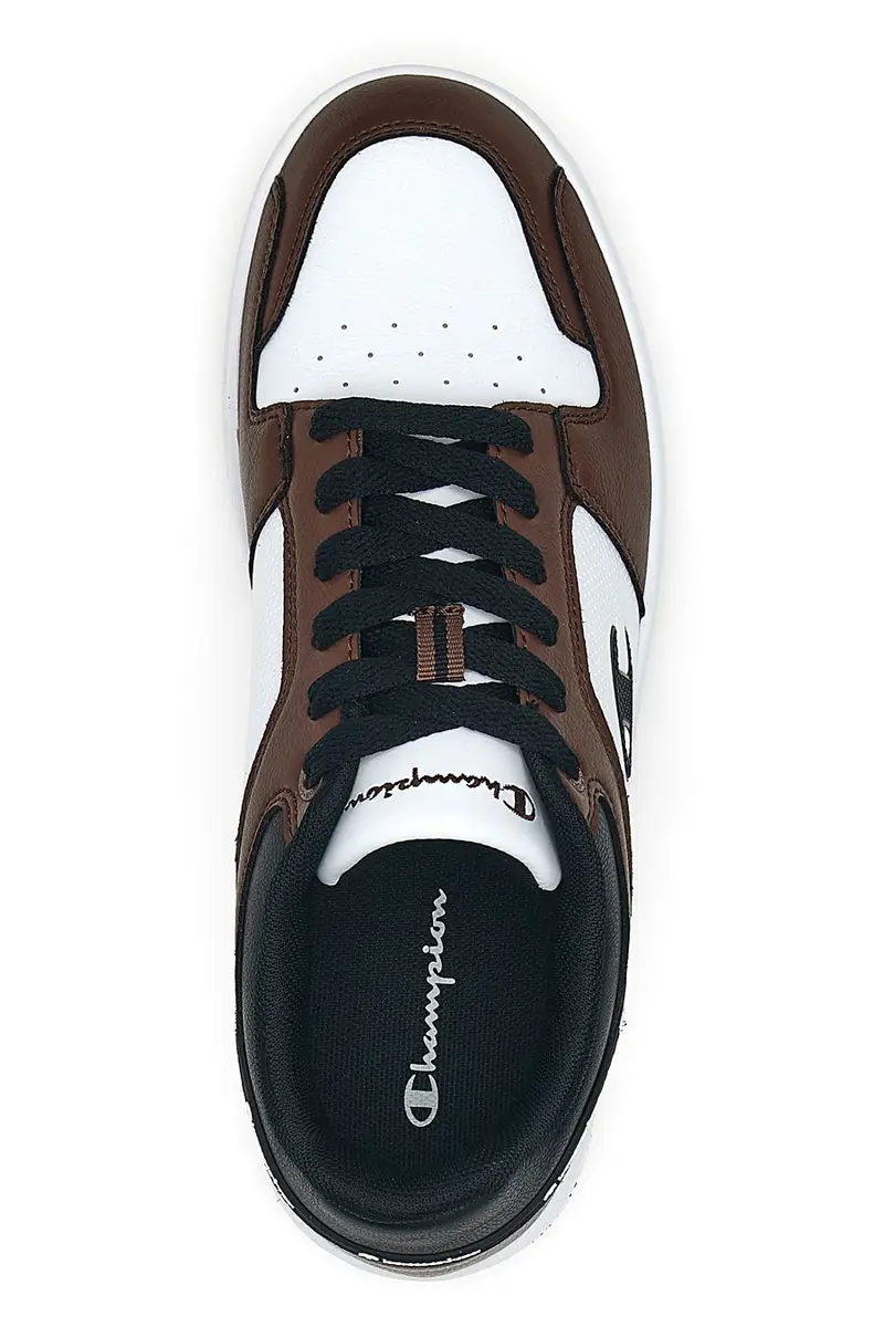 Sneakers marroni e bianche con dettagli black Champion RD18 2.0 Low miniatura 3