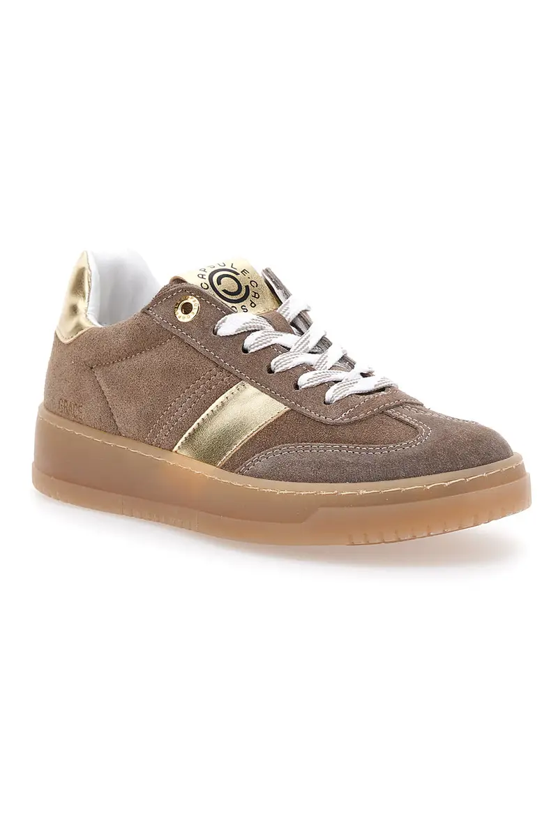 Sneakers marroni e platino in pelle con dettagli oro Pittarello Capsule Grace Made in Italy miniatura 2