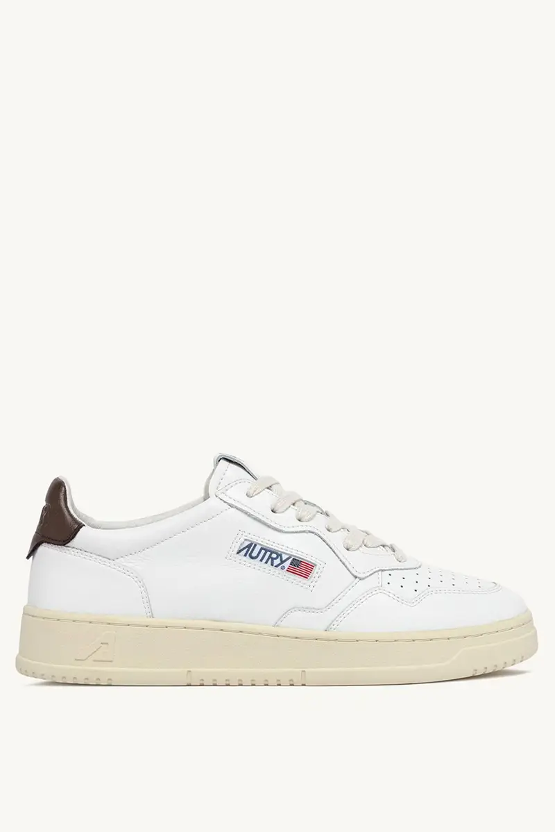 Sneakers medalist low Bianco e Marrone