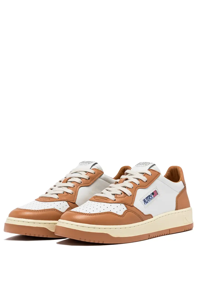 SNEAKERS MEDALIST LOW BICOLOR IN PELLE BIANCA E SAND STORM miniatura 2