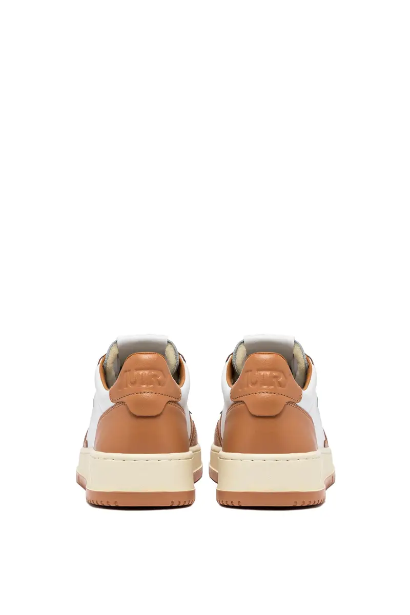 SNEAKERS MEDALIST LOW BICOLOR IN PELLE BIANCA E SAND STORM miniatura 3