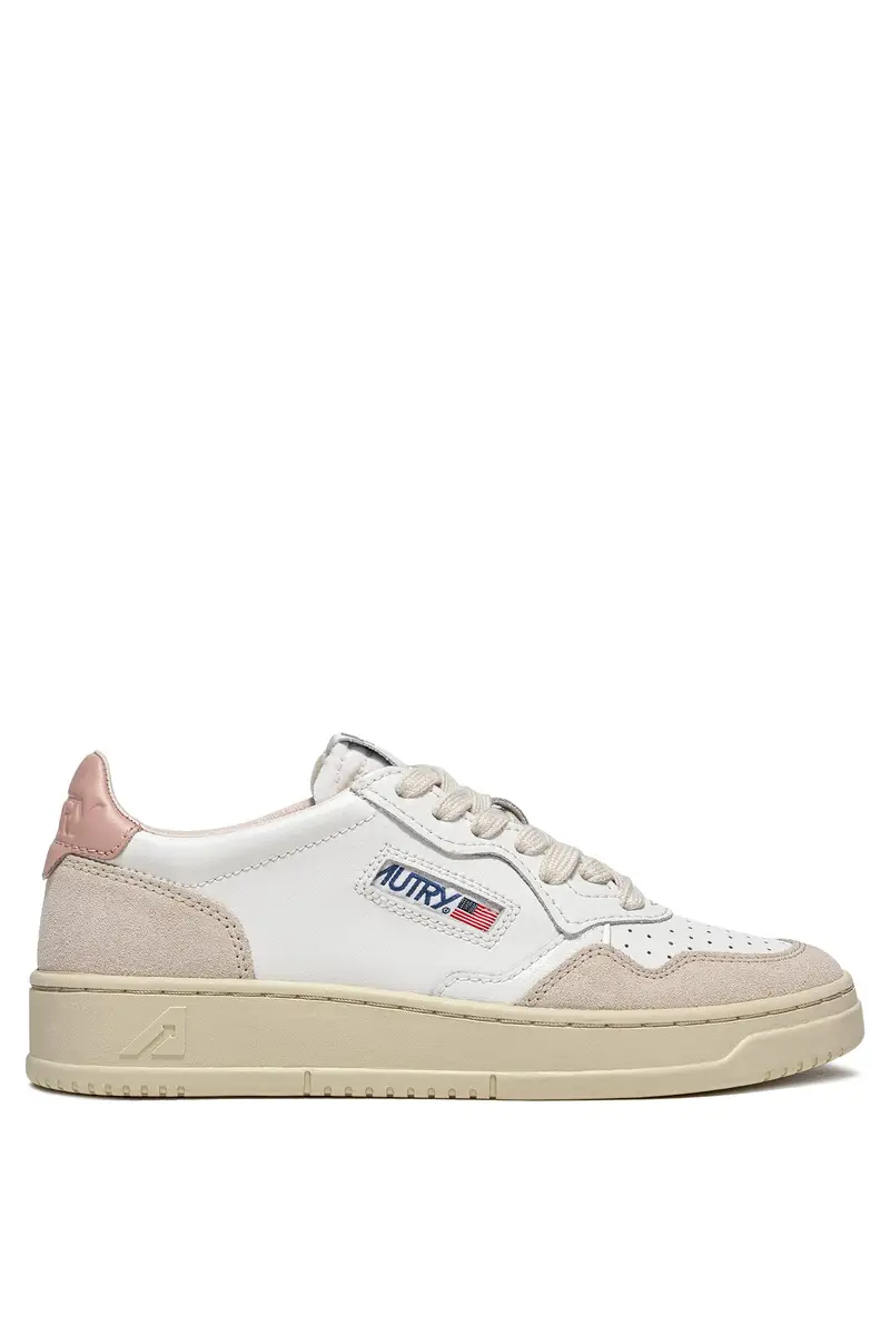 SNEAKERS MEDALIST LOW IN PELLE BIANCA E POWDER E SUEDE BEIGE