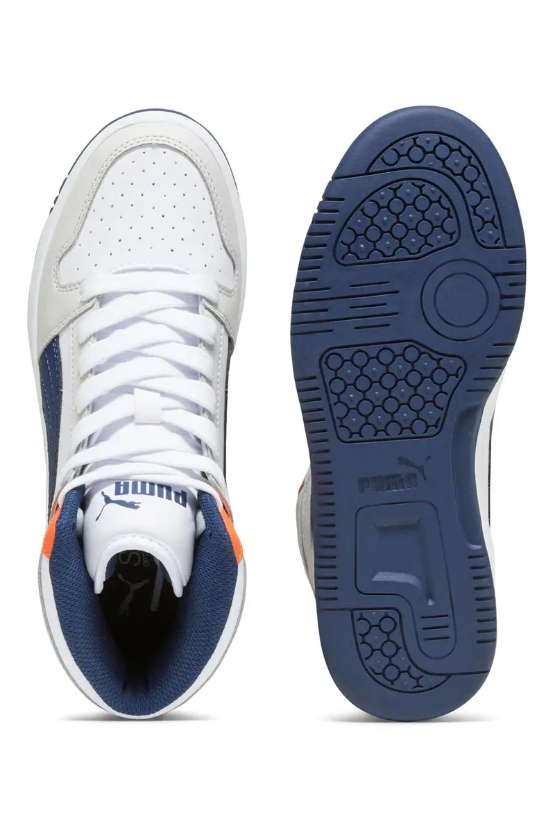 Sneakers Mid-Cut Puma Rebound Layup Sl Jr Bianche e Blu miniatura 3