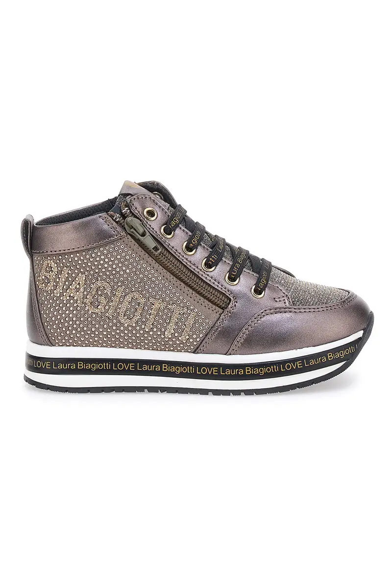 Sneakers Nere metalliche con brillantini laterali LAURA BIAGIOTTI 87129385