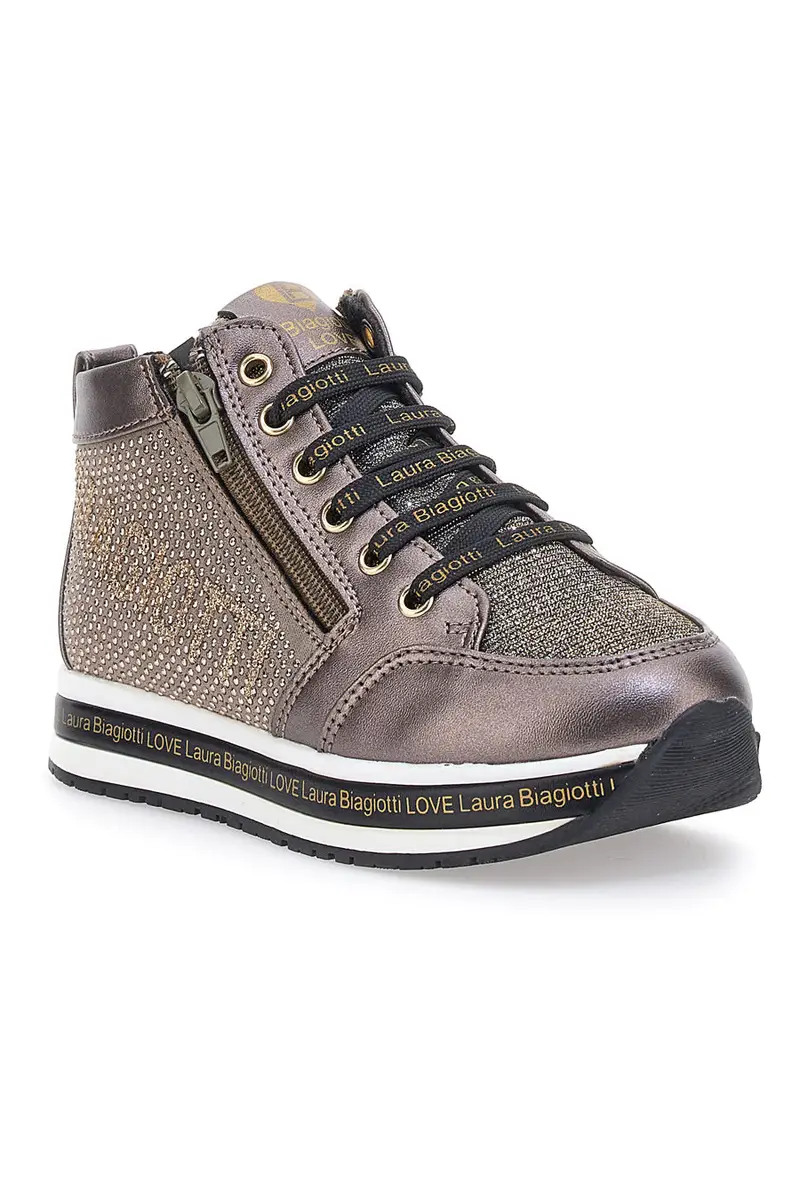 Sneakers Nere metalliche con brillantini laterali LAURA BIAGIOTTI 87129385 miniatura 2