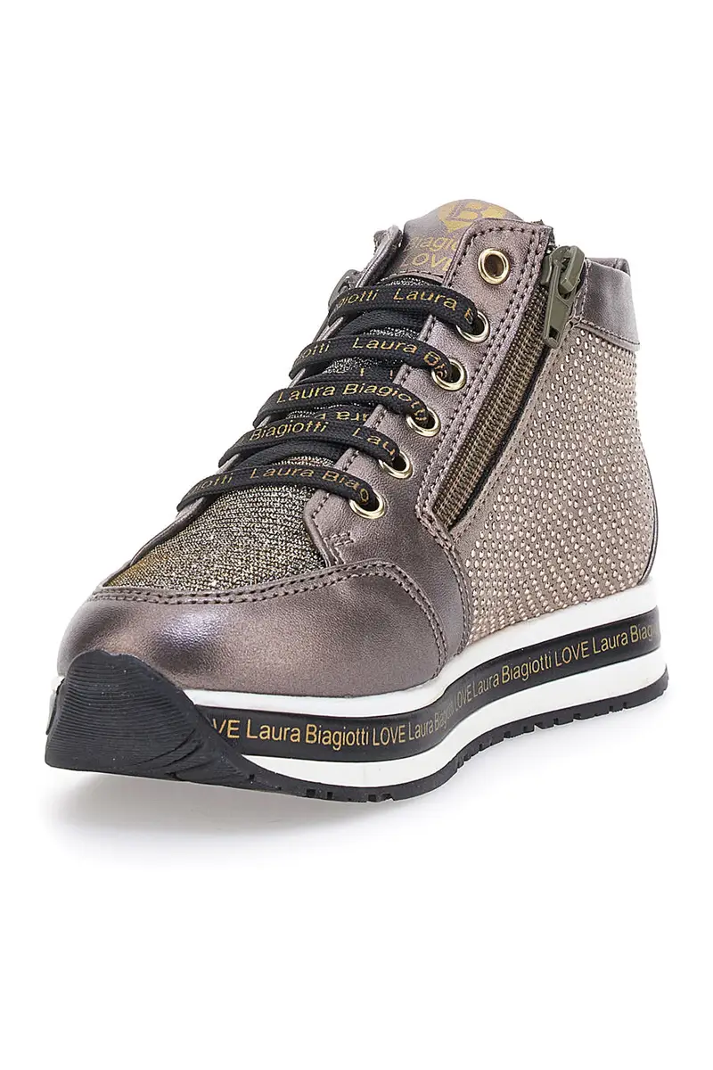 Sneakers Nere metalliche con brillantini laterali LAURA BIAGIOTTI 87129385 miniatura 3