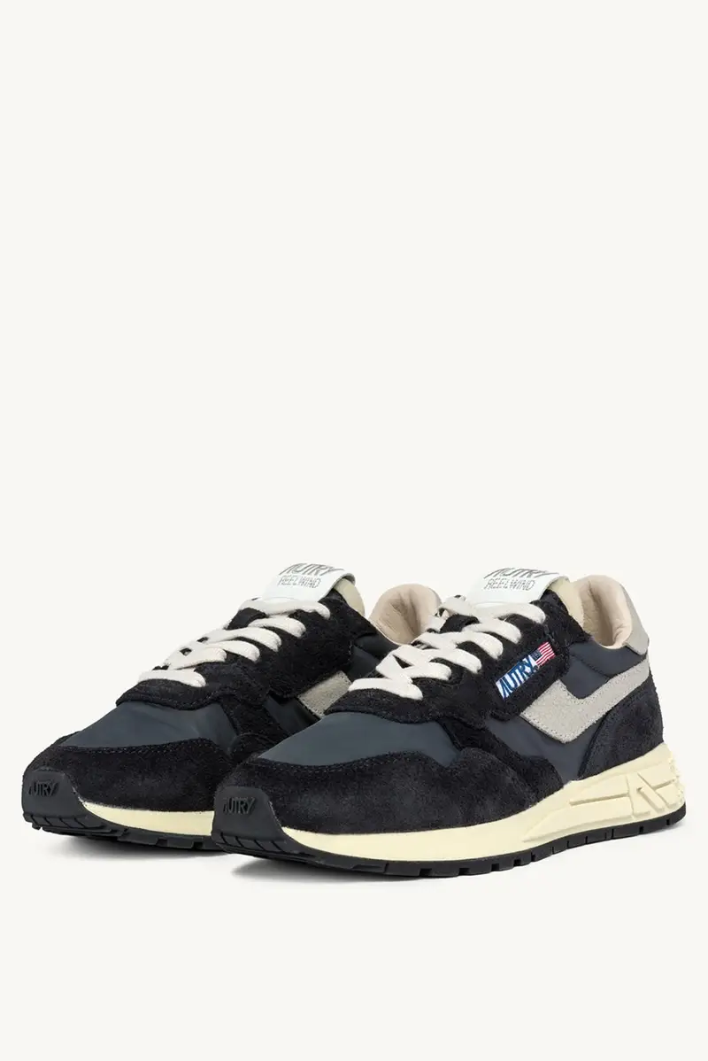 Sneakers Reelwind nera con inserti beige miniatura 3