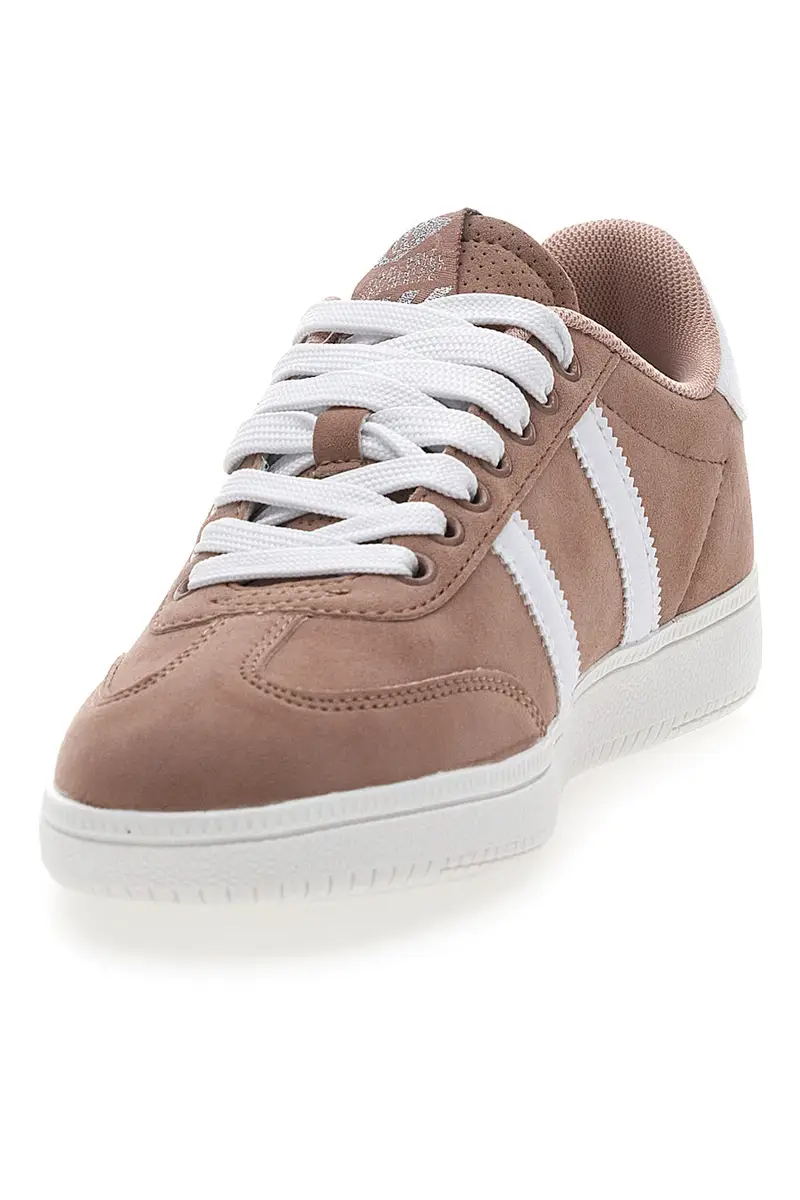 Sneakers Rosa con Bande Laterali Bianche COTTON BELT AMELIE SD miniatura 3