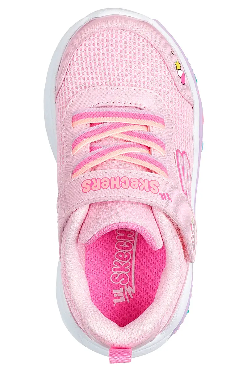 Sneakers rosa con glitter e suola decorata Skechers Play Scene Fun Squad miniatura 3