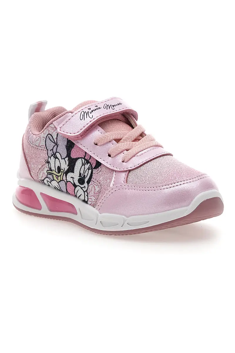 Sneakers Rosa con Velcro e Brillantini e Luci nella Suola MINNIE D3010663T miniatura 3