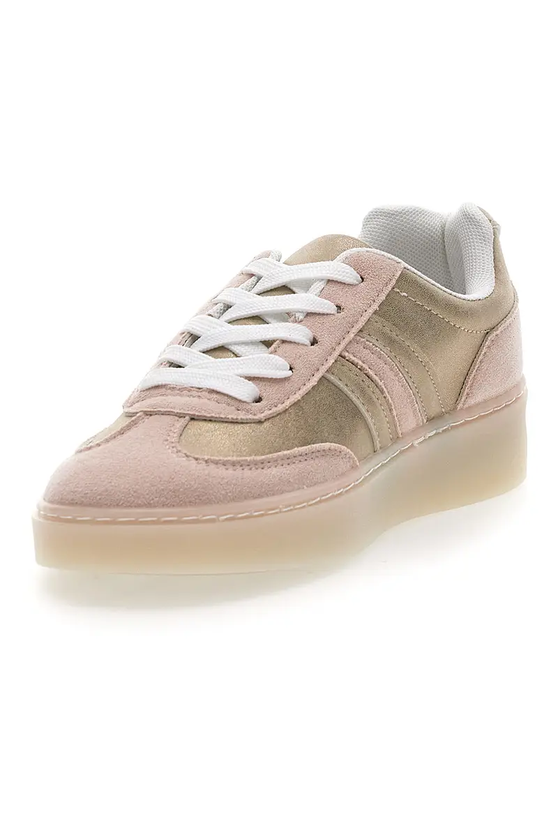 Sneakers Rosa e Oro con Suola in Gomma TALEMI 23786 miniatura 3