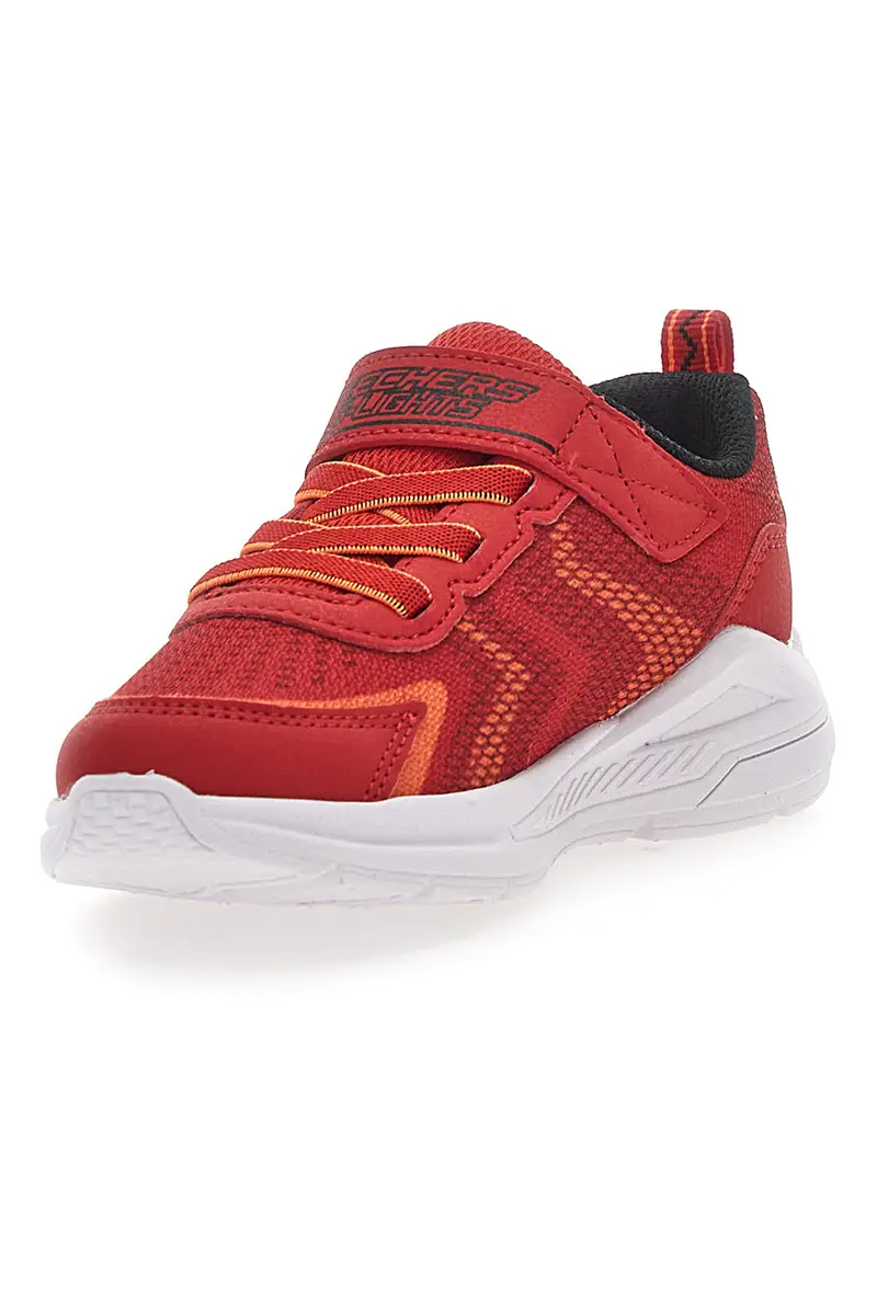 Sneakers Rosse Con Luci Colorate e Strappo in Velcro SKECHERS S LIGHT TRI-NAMICS miniatura 3