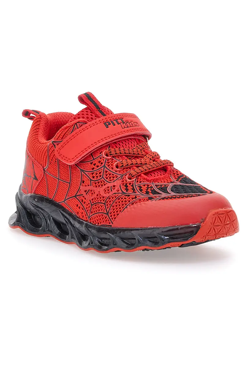 Sneakers rosse con luci e velcro PITT KIDS K23581 miniatura 2