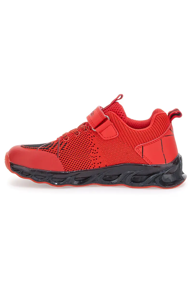 Sneakers rosse con luci e velcro PITT KIDS K23581 miniatura 3