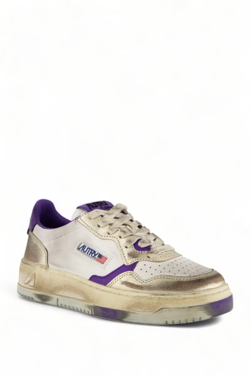 Sneakers Super Vintage Bianche e Viola miniatura 2