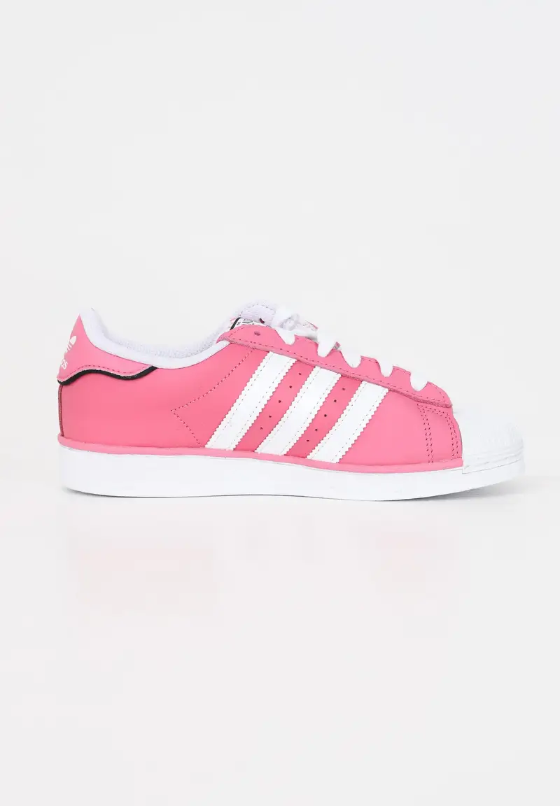 Sneakers SUPERSTAR C bambina bianche e rosa miniatura 2