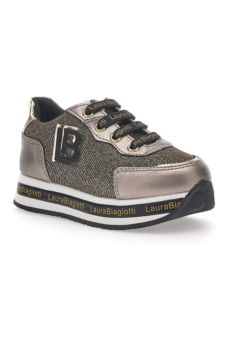 Sneakers Taupe Glitter Laura Biagiotti 8711 miniatura 2