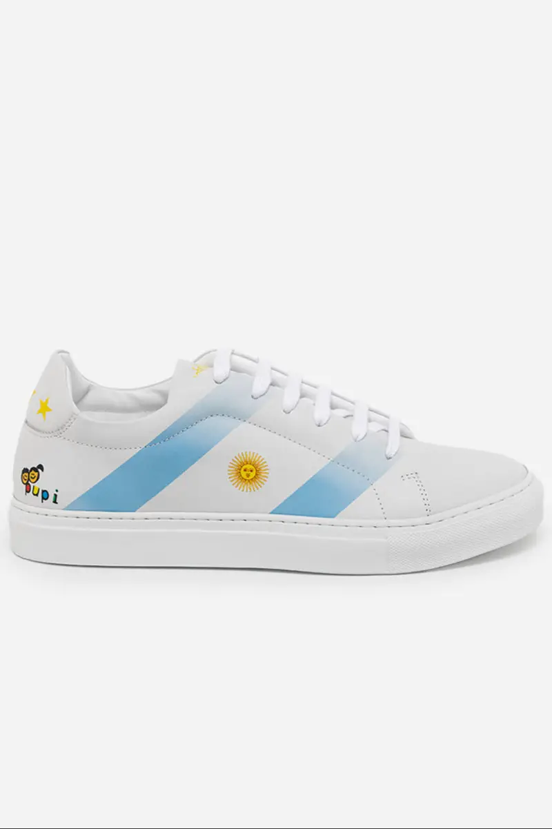 Sneakers uomo Foro Italico x Pupi in pelle bianca