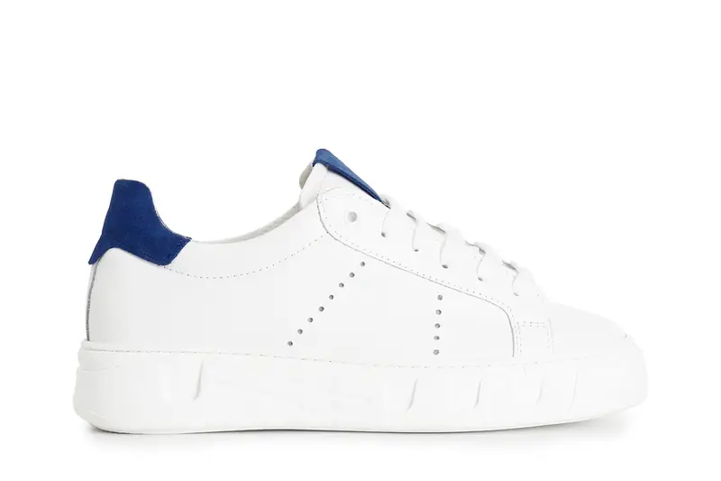 sneakers uomo in pelle bianco/blu 41