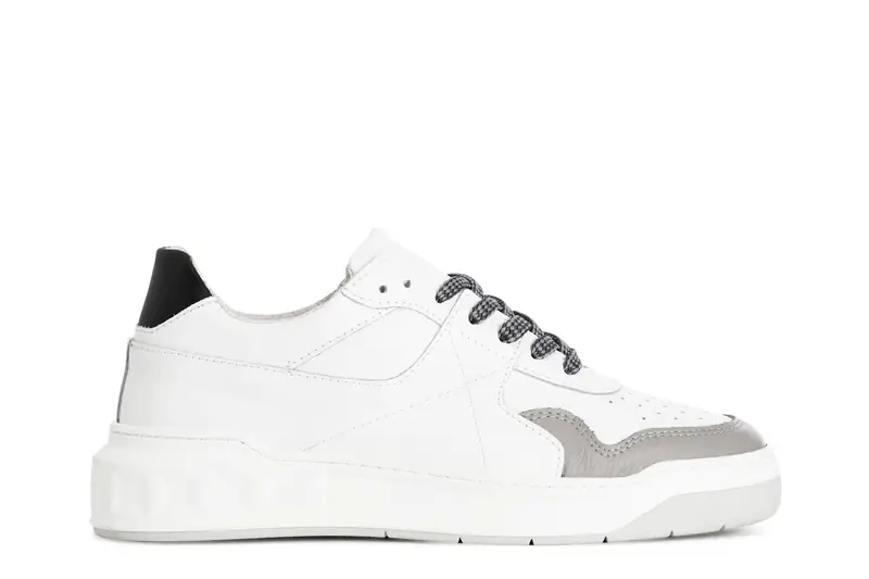 sneakers uomo in pelle bianco/grigio