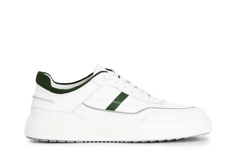 sneakers uomo in pelle bianco/verde