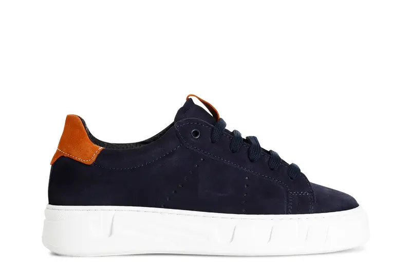 sneakers uomo in pelle scamosciata blu