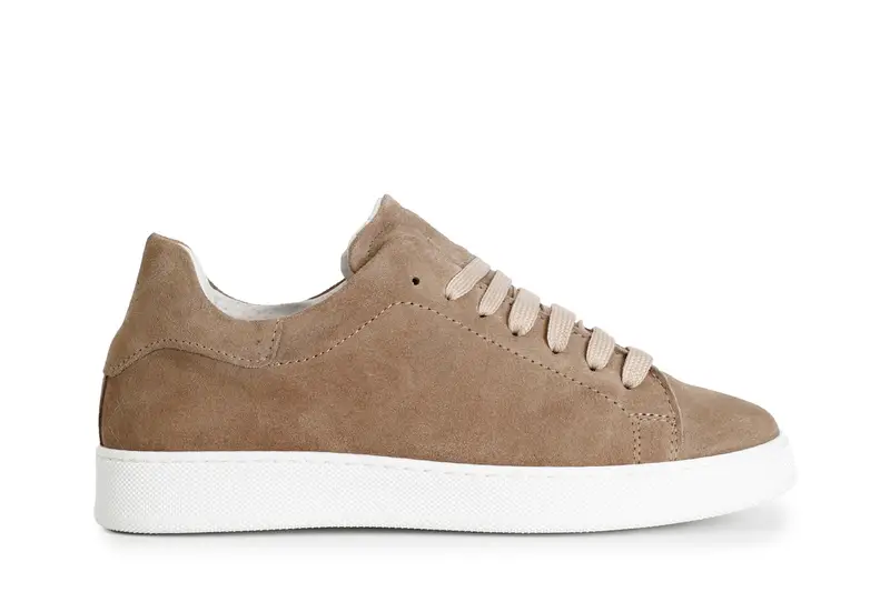 sneakers uomo in pelle scamosciata noce