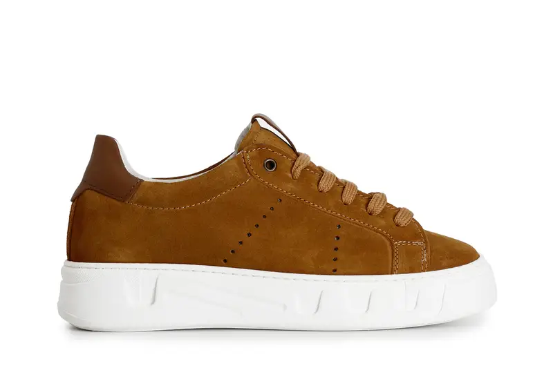 sneakers uomo in pelle scamosciata senape 40