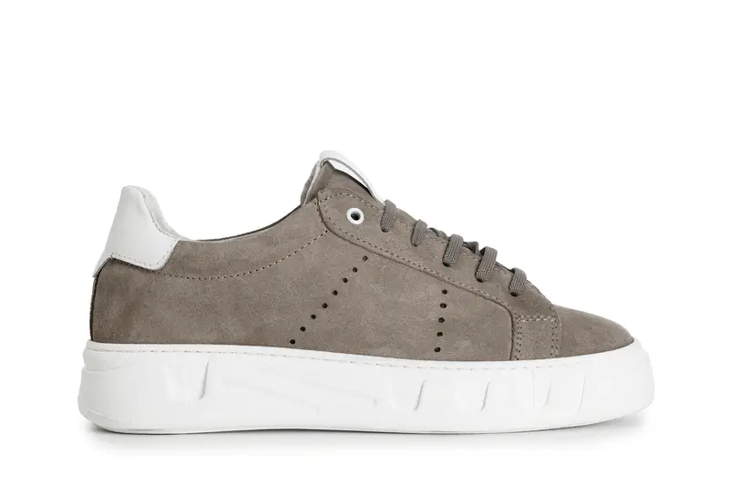 sneakers uomo in pelle scamosciata taupe 40