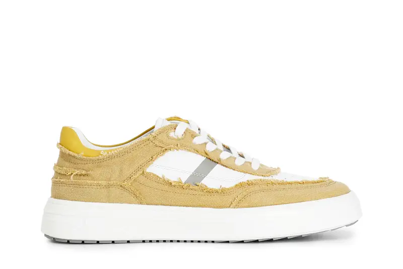 sneakers uomo in tessuto giallo 44