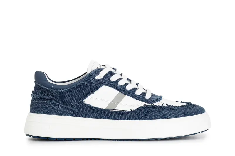 sneakers uomo in tessuto navy