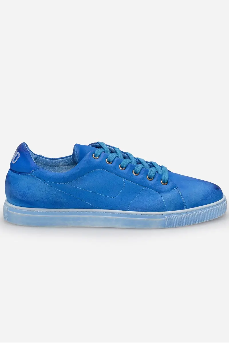 Sneakers uomo N.100 in pelle blu